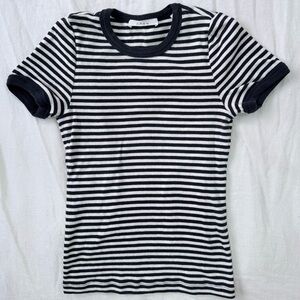 DOEN Vivi Tee in Navy Nantucket Stripe